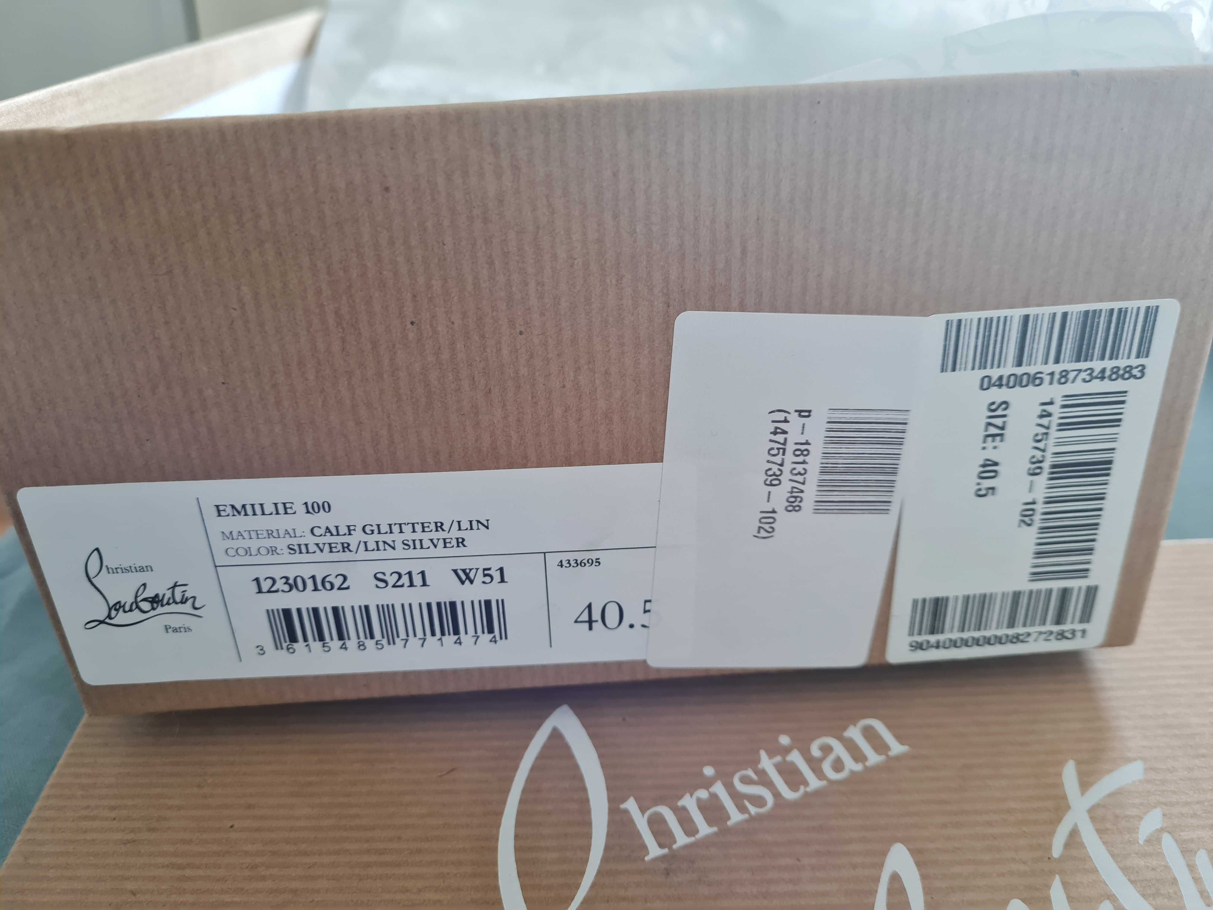 Szpilki sandały Christian Louboutin  r.40 srebrne
