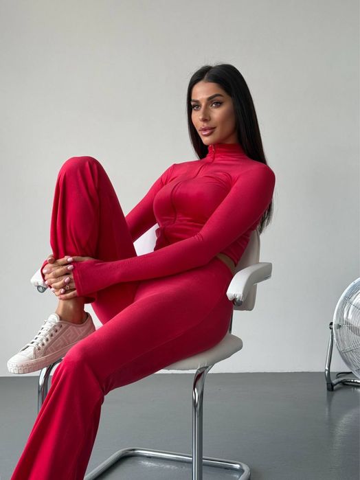 Стильный костюм женский со штанами клеш /костюм жіночий штани кльош