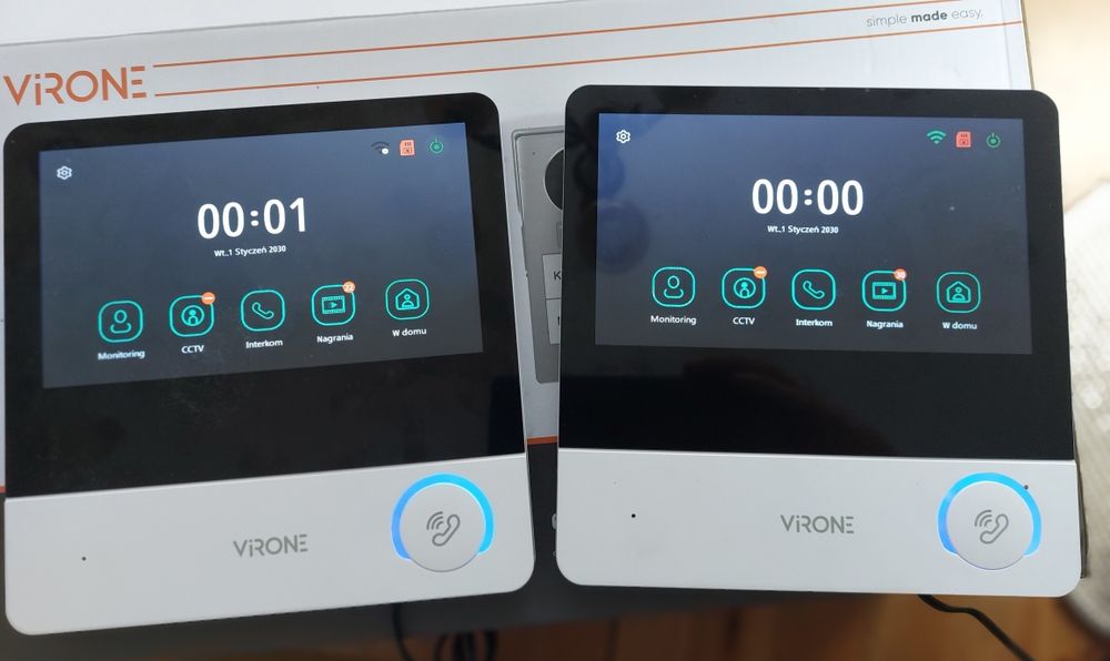 Wideodomofon DWURODZINNY Domofon WIFI 2 Monitory 7" app tuya Virone