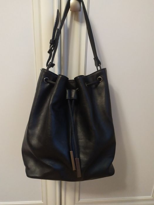 Стильна чорна жіноча сумка з екошкіри, женская сумочка