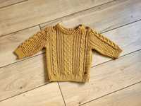 Ciepły sweter niemowlęcy 68 3-6 unisex warkoczowy splot miodowy