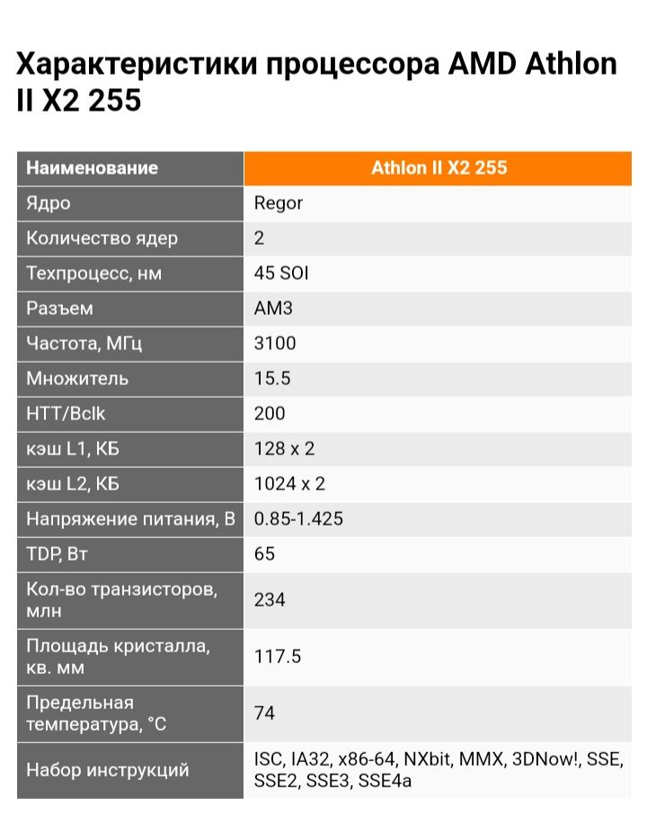 Процессор AMD Athlon II X2 255 (AM3)