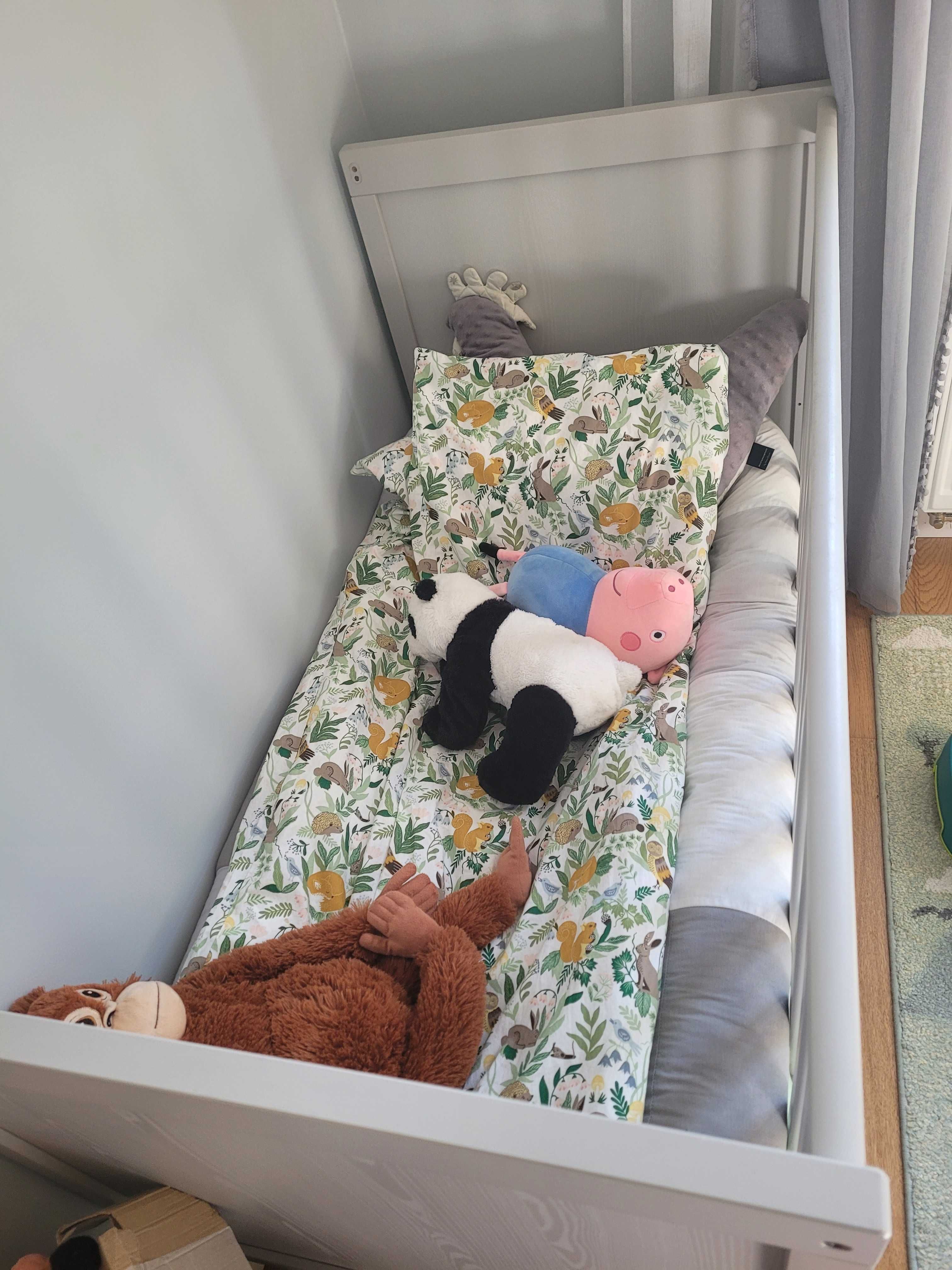Zestaw łóżeczko komoda przewijak szafa Sundvik Ikea szary