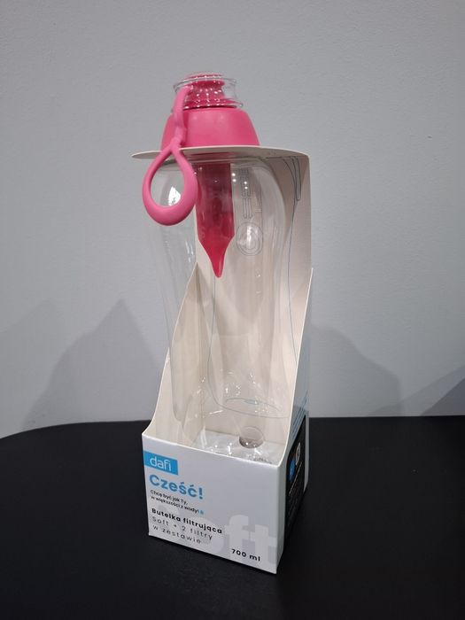 Butelka dafi + 2 filtry 700 ml (różowa)