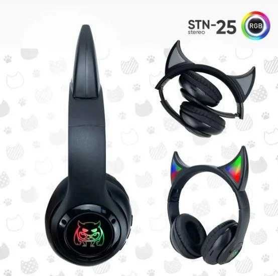 Дитячі навушники Bluetooth Cat STN-25 вушка сатани з RGB підсвіткою