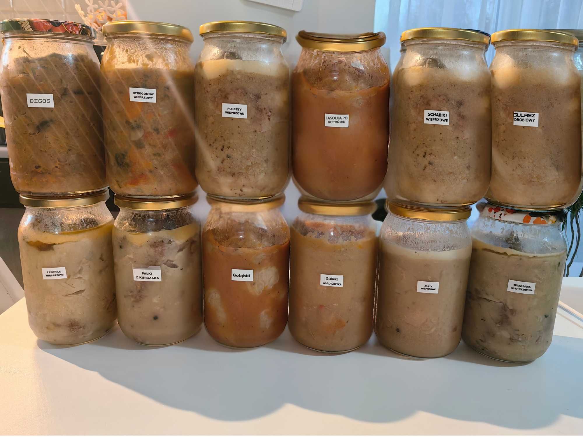 Pakiet 14x0,9 l dań obiadowych weków w słoikach z wysyłką paczka termo