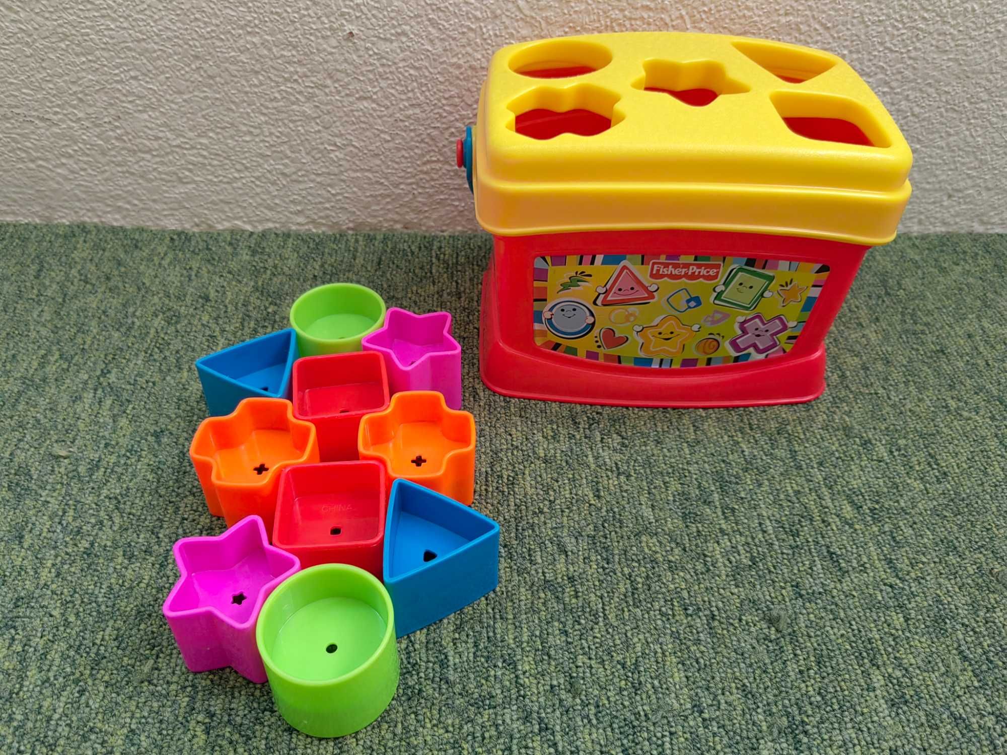 Balde Primeiros Blocos, Fisher Price, 10 peças