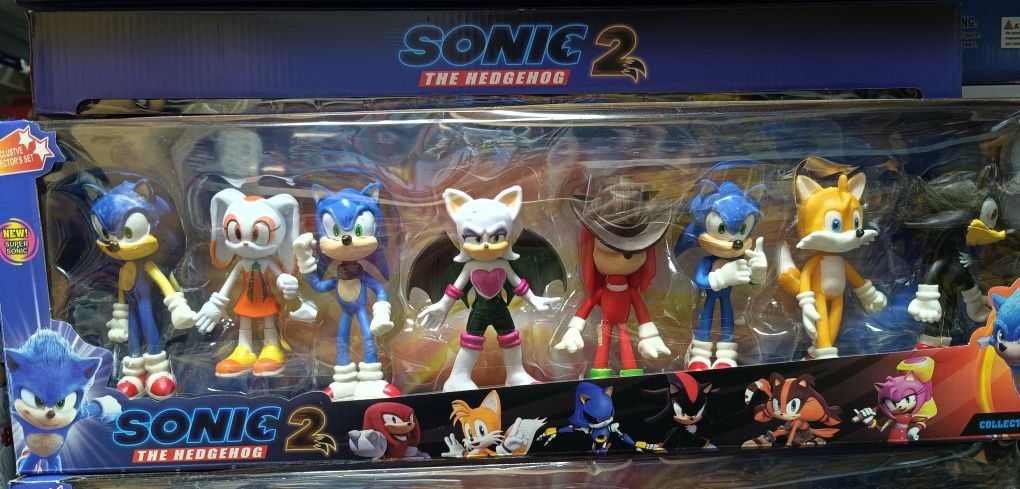 Duży zestaw figurek z światła Sonic