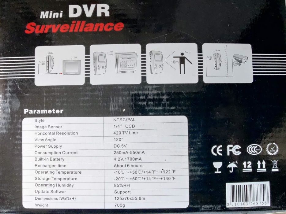 Gravador Digital de Vídeo com Câmara Dissimulada