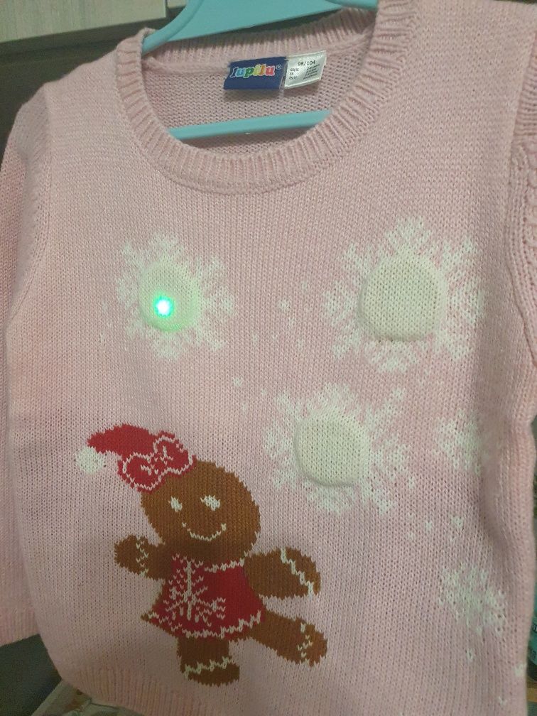 Sweter świecący świąteczny 98/104