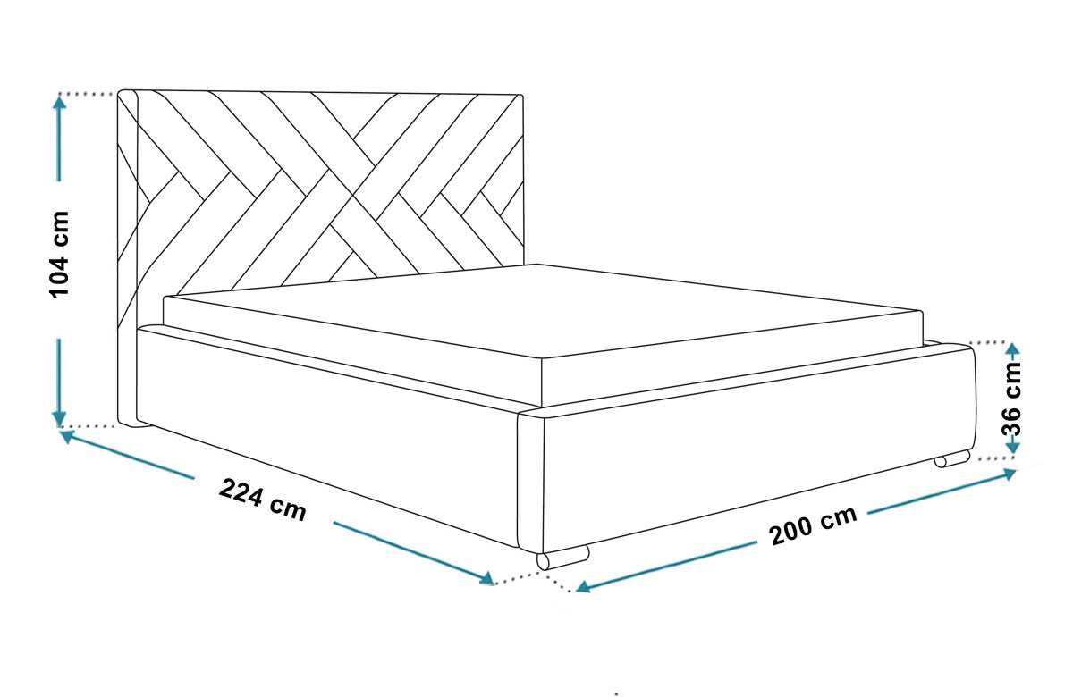 Łóżko tapicerowane Royal 5 z pojemnikiem wezgłowie 180x200 cm