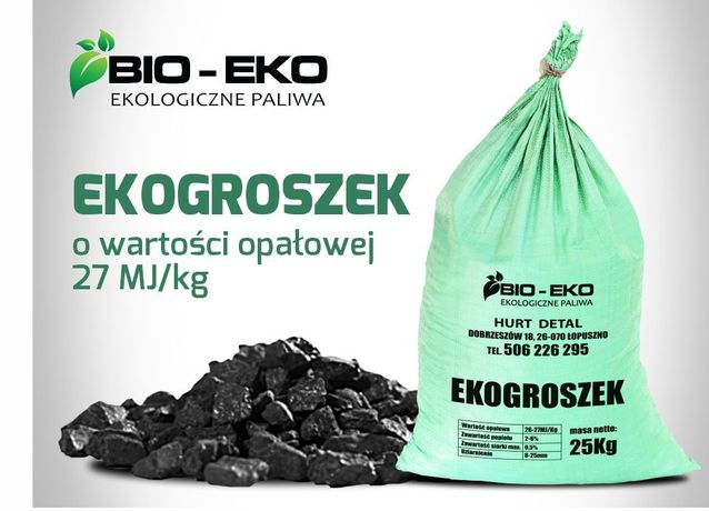 Ekogroszek workowany 25kg , luz, Pellet Drewno Kominkowe BIO-EKO