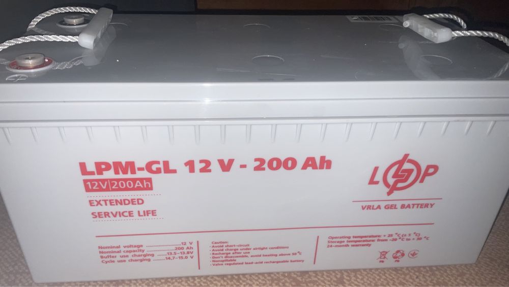 Акумулятор гелевий  200Ah для ДБЖ, UPS б/в Logic Power GL