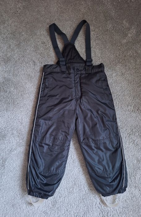 Nowe grafitowe spodnie ocieplane na szelkach Coccodrillo rozmiar 92