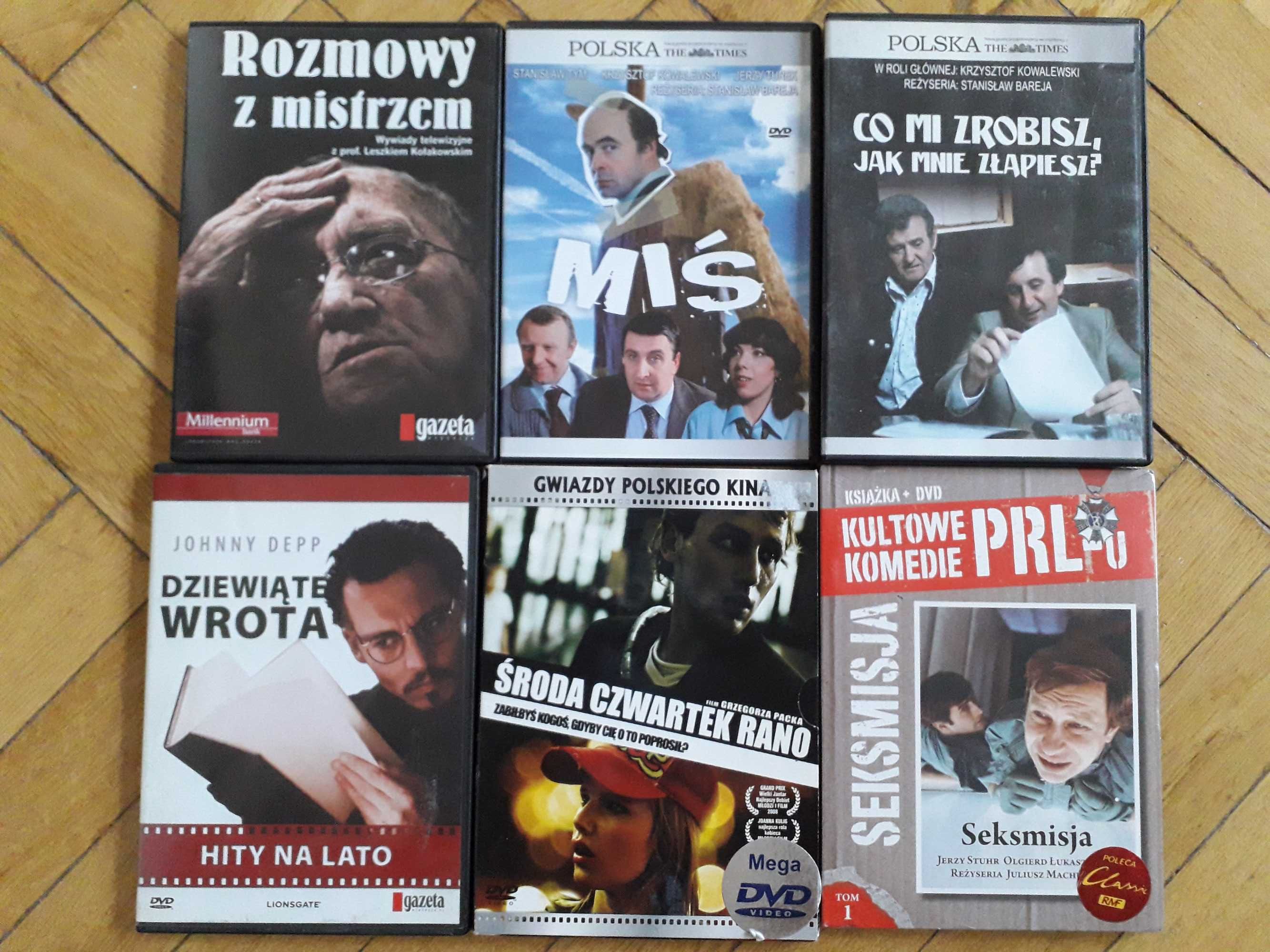 Filmy DVD 6 sztuk, 3 kasety i 3 płyty