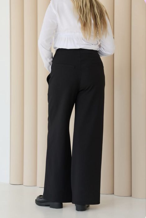 Брюки палаццо з костюмної тканини для вагітних