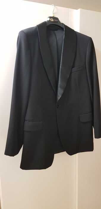 Marynarka męska smoking rozm. 48/52L gabardyna 100% kolor czarny