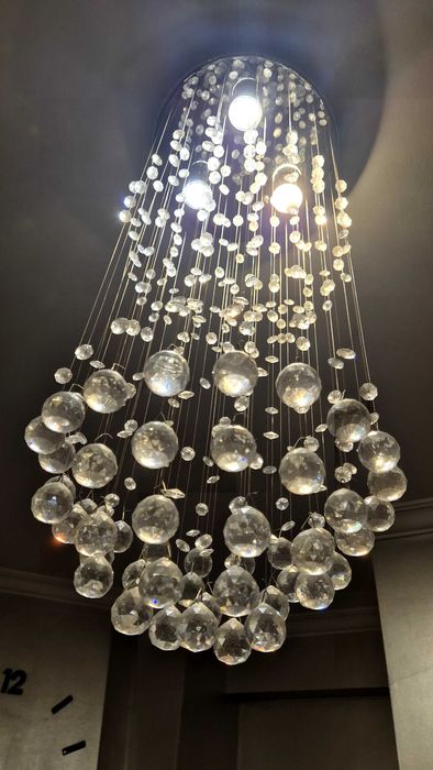 Candeeiro de teto cristais redondo