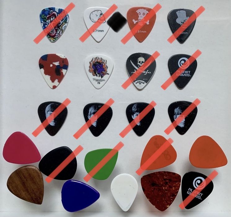 Conjunto de oito palhetas