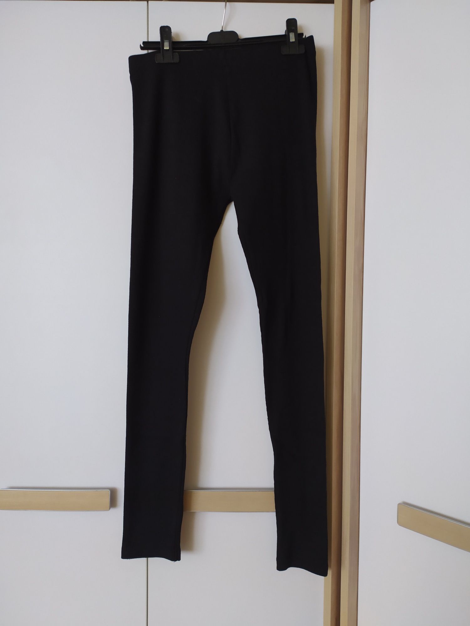 Czarne Getry, czarne legginsy prążkowane rozm. 170