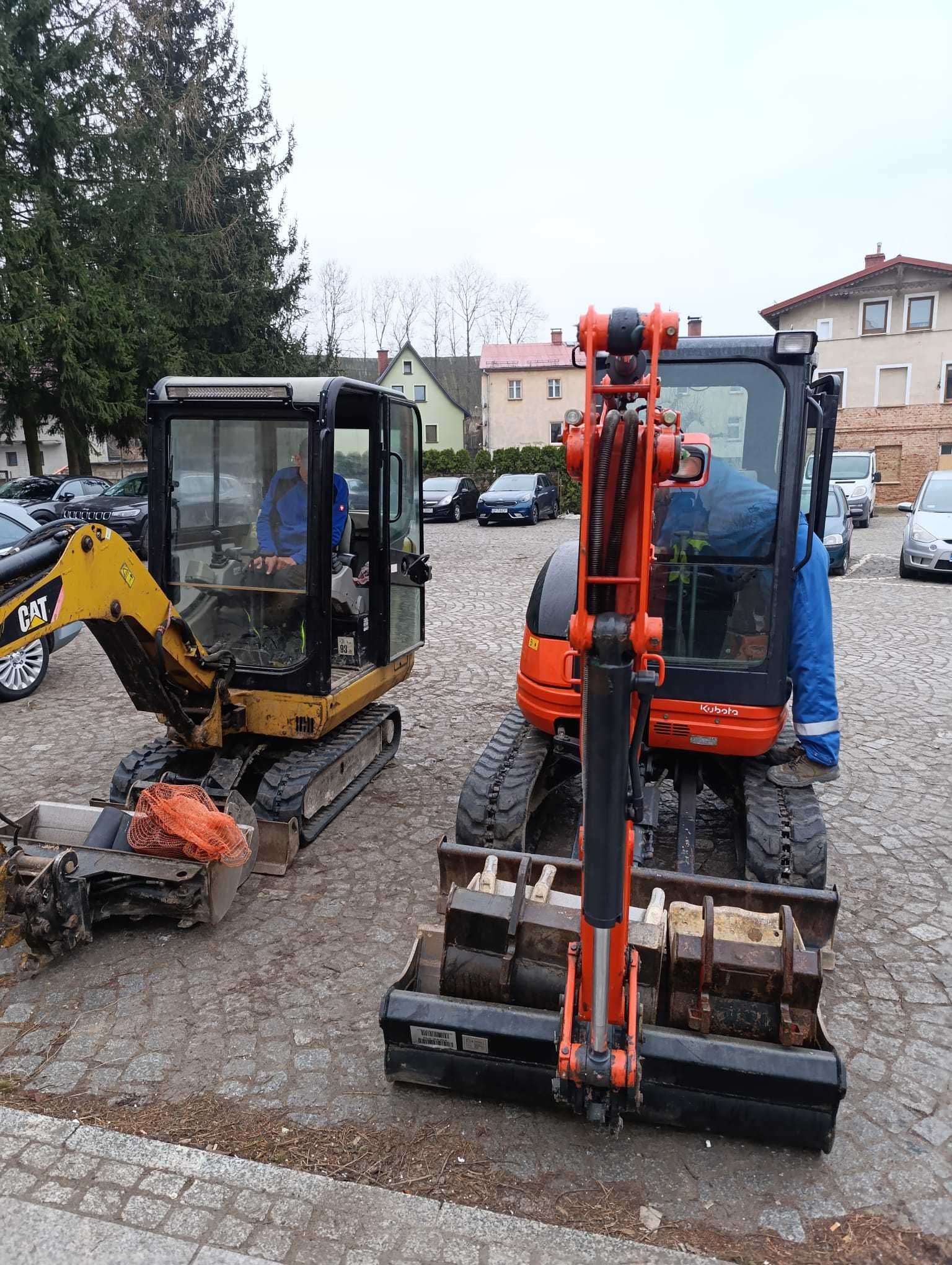 Minikoparka - prace ziemne