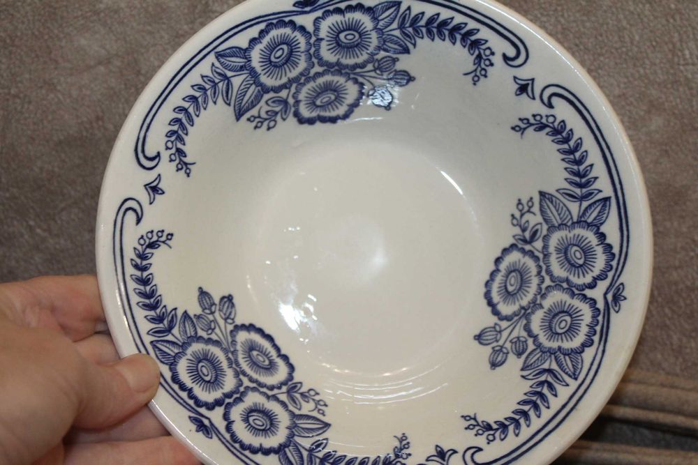 Тарелки глубокие Буды цветы кобальт 9 шт диаметр 19 см