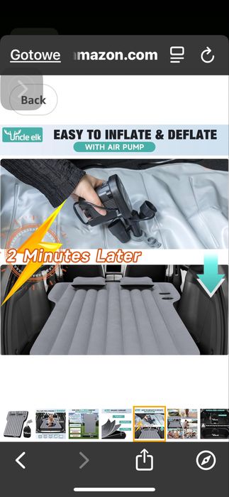 Dmuchany materac samochodowy do Tesli Model 3/Y/S/X