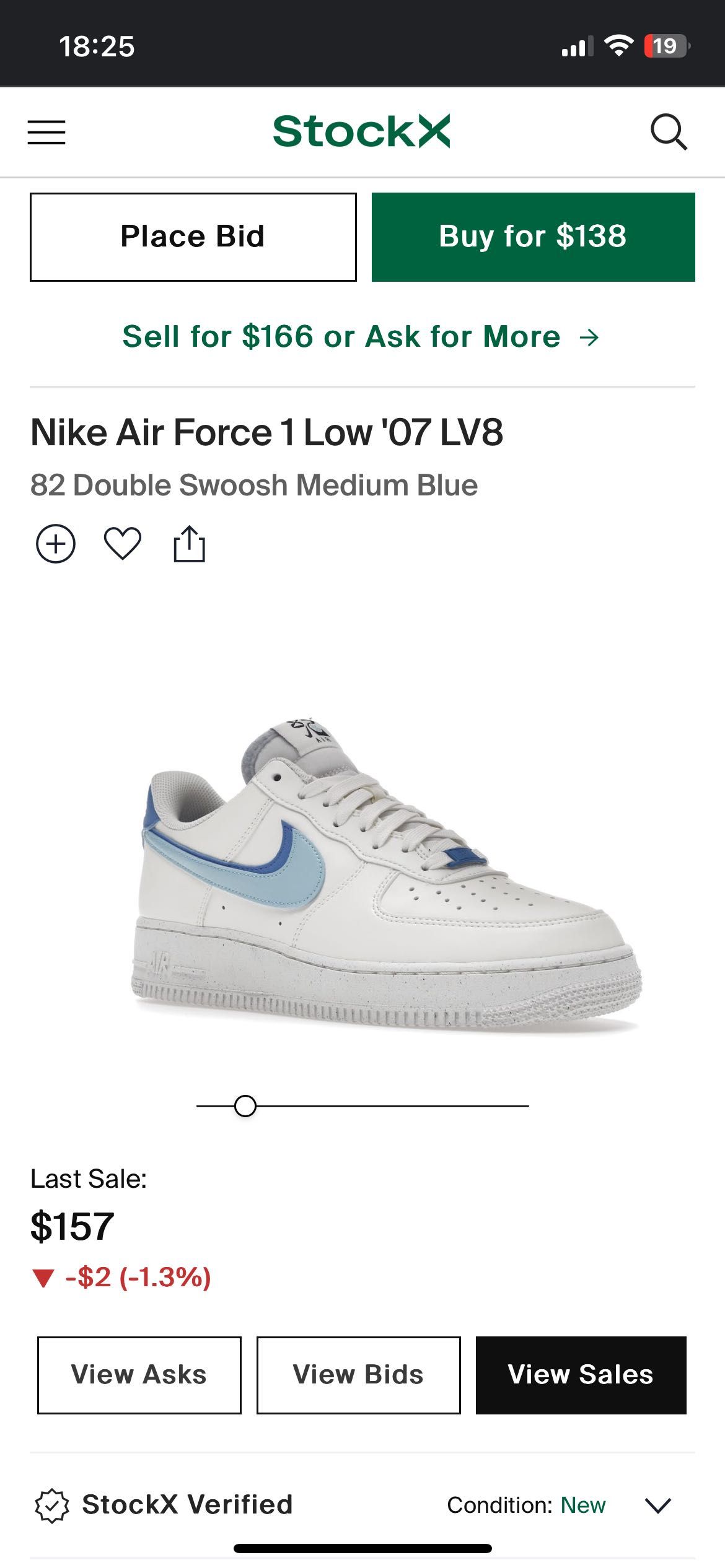 Nike Air Force 1 Low '07 LV8
82 Double Swoosh Medium Blue
