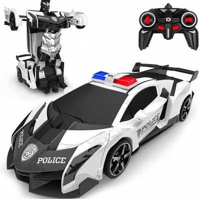 Carro Polícia Telecomandado Robot Transformer Brinquedo de Criança