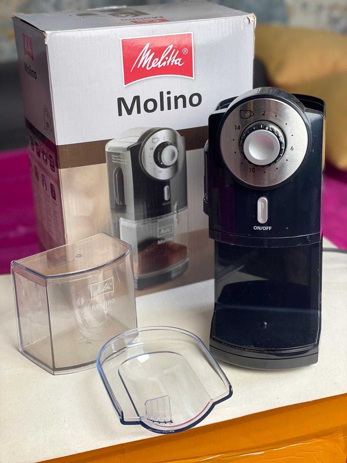 Melitta Molino automatyczny młynek żarnowy 17 ustaw.  CZARNY