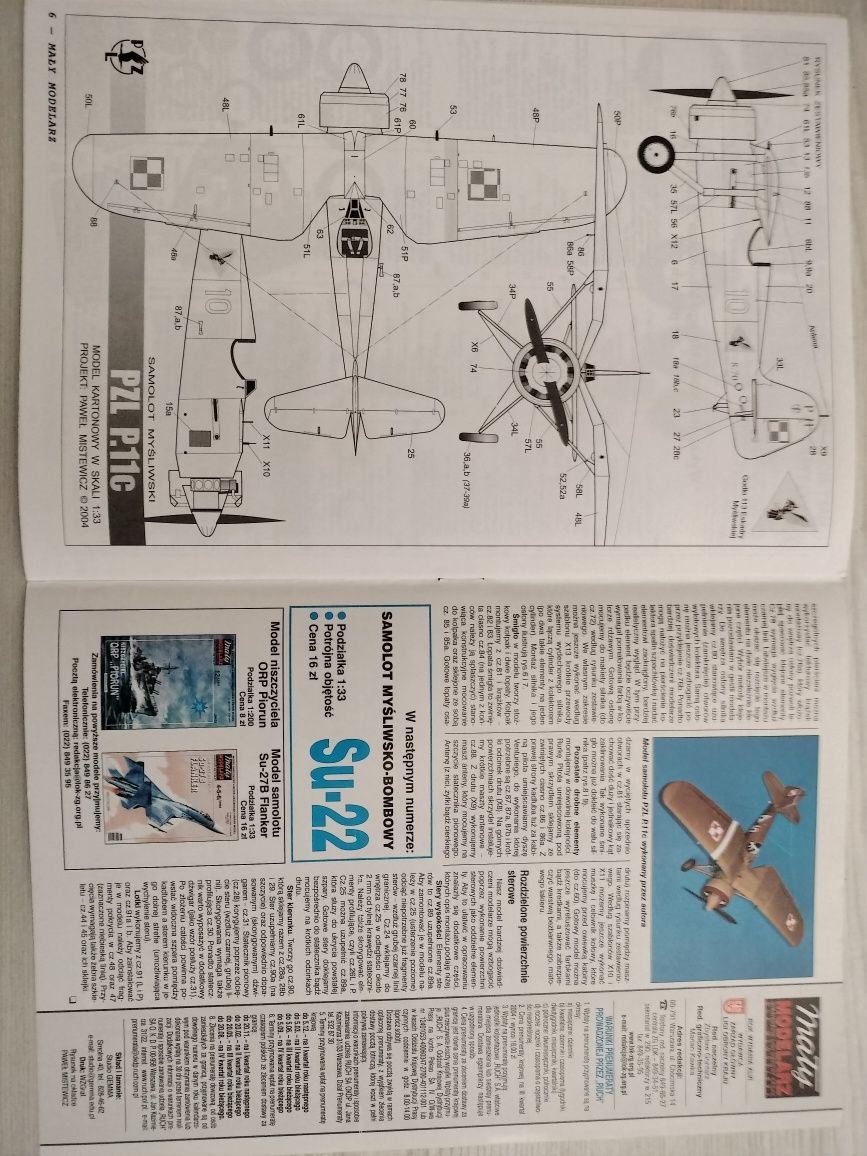 Mały Modelarz samolot myśliwski PZL P 11 C