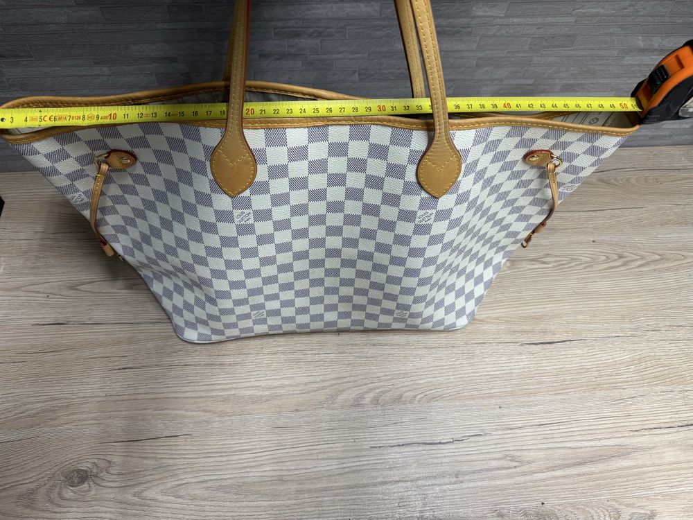 Оригінальна жіноча сумка Louis Vuitton Neverfull Damier Azur