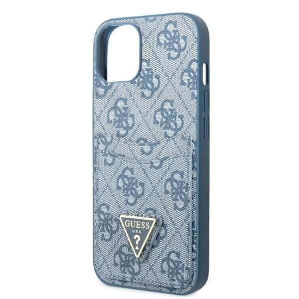 Etui na iPhone 13 / 14 / 15 Guess 4G Double Card Triangle Logo Blue