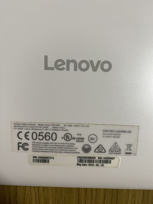 Планшет Lenovo tb2-x30f