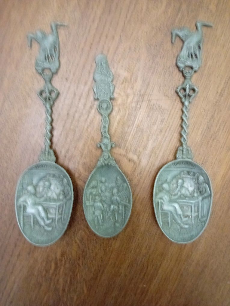 Łyżki cynowe holenderskie