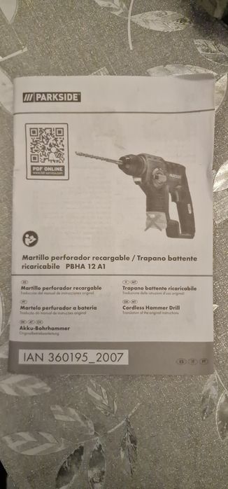 Martelo / berbequim com percussão PARKSIDE 12V Pack completo