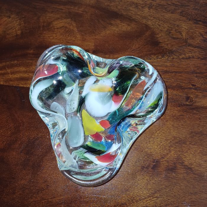 Popielnica szklana kolorowa PRL