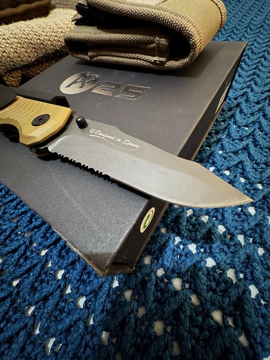 Canivete K25 Tático de Mato com Lanterna + Caixa – Bom Estado