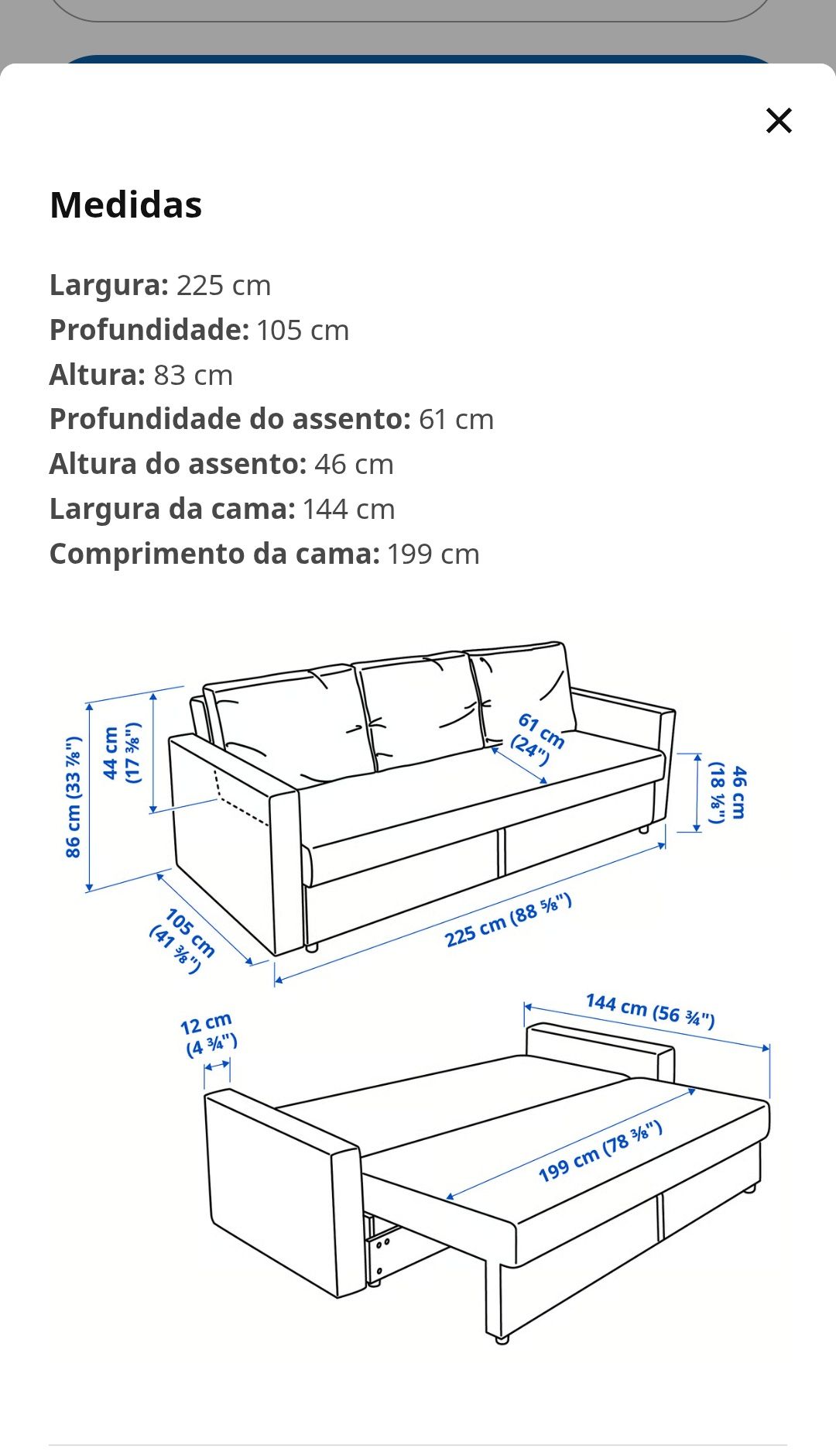 Sofá-cama Cinzento Friheten IKEA