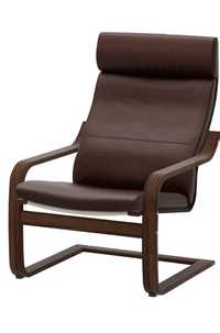 Fotel Ikea Poang brązowy skóra