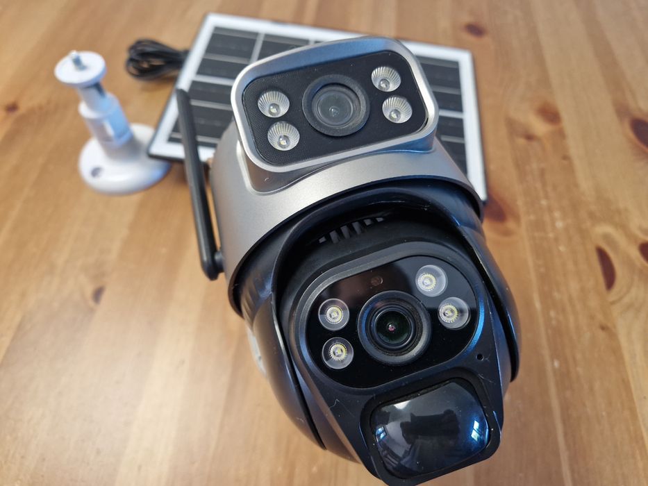 Kamera solarna V380 4G Lte sim monitoring na działkę budowę bez prądu