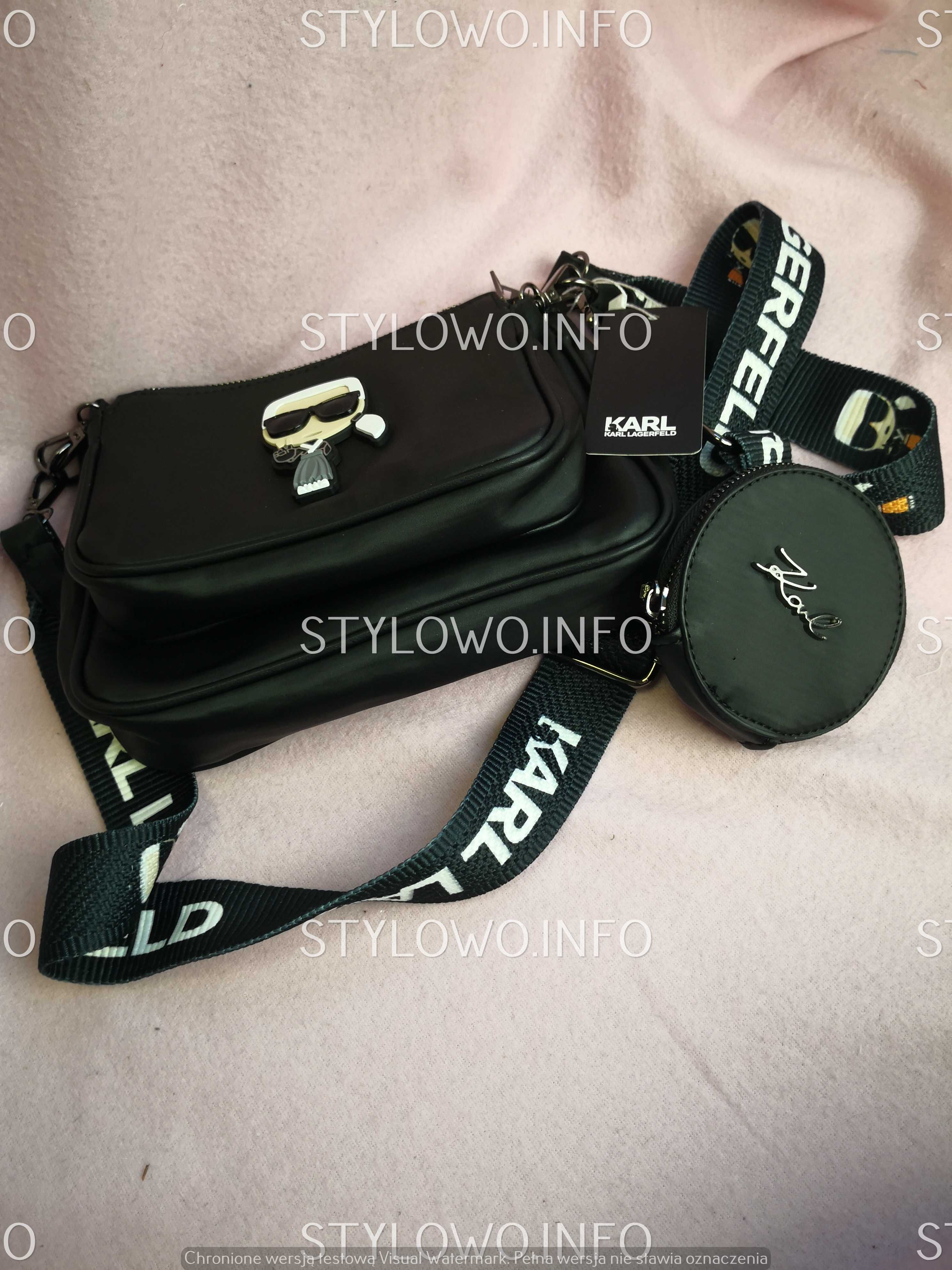 Torba Karl Lagerfeld 3in1 torebki czarne nowość hit premium