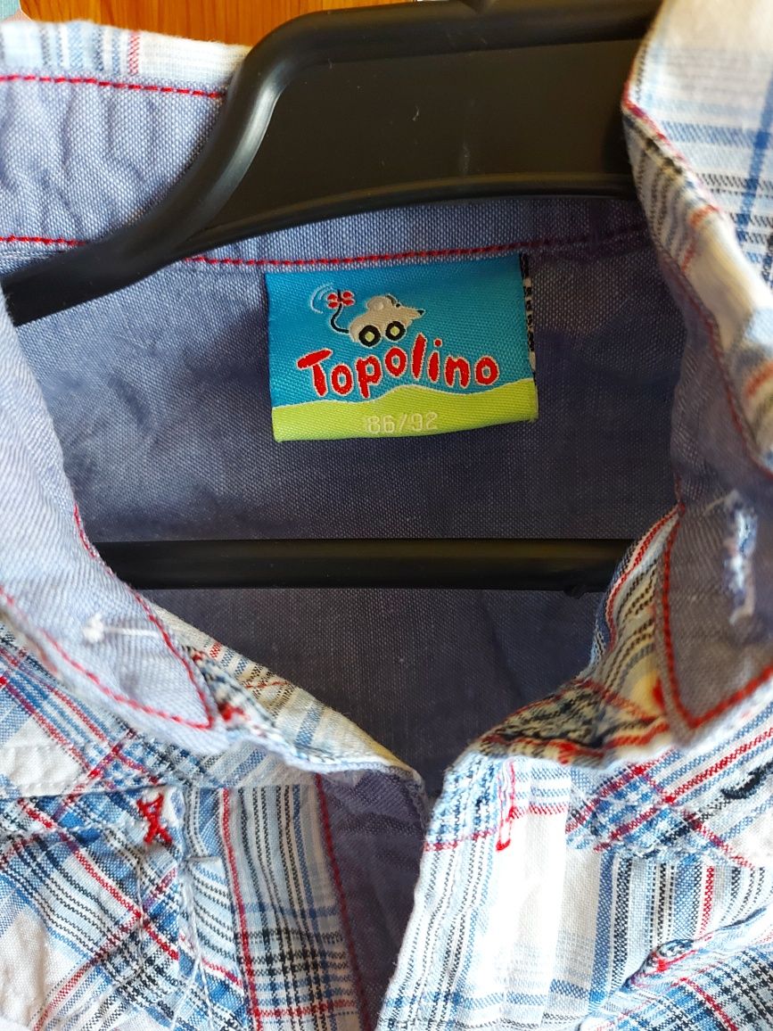 Koszula dziecięca w kratkę wiek 1rok 2 lata firma TOPOLINO