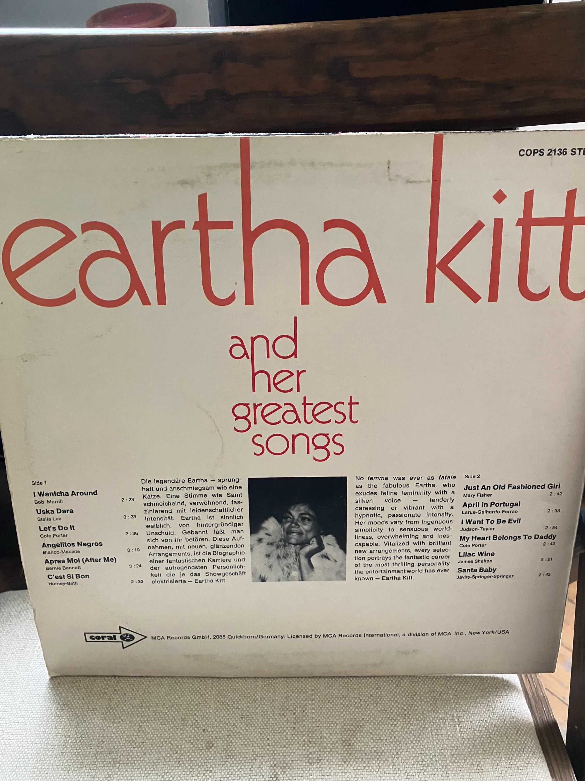 Winyl  Eartha Kitt  "  And her greatest songs " very good