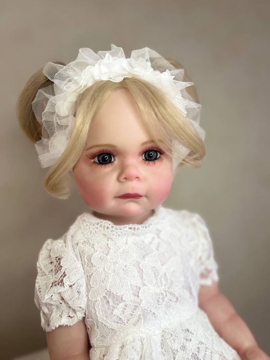 Велика лялька реборн 55 см Reborn кукла пупс реалістична дівчинка