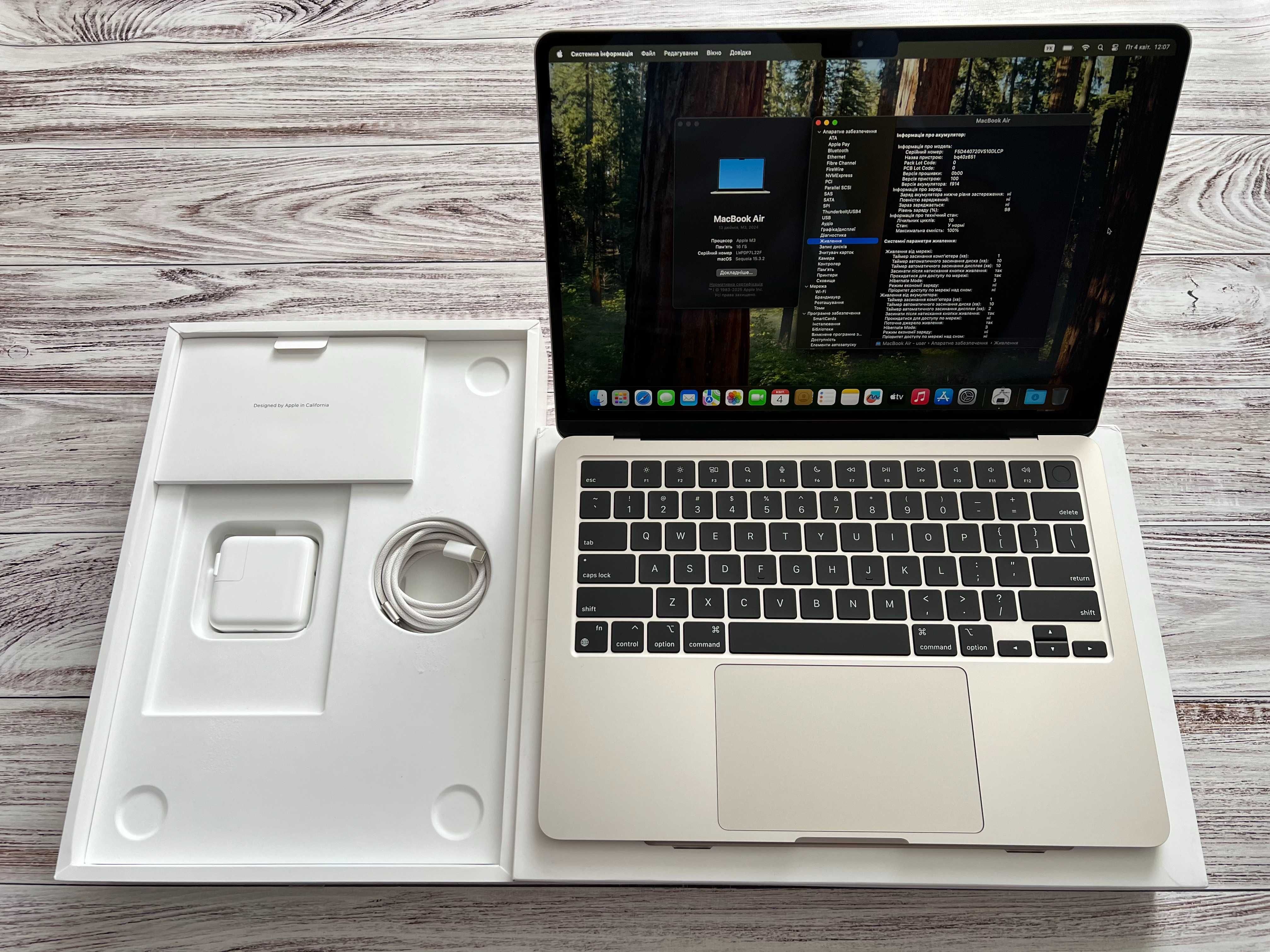 MacBook Air 13” M3 2024 16/256Gb Starlight Новий