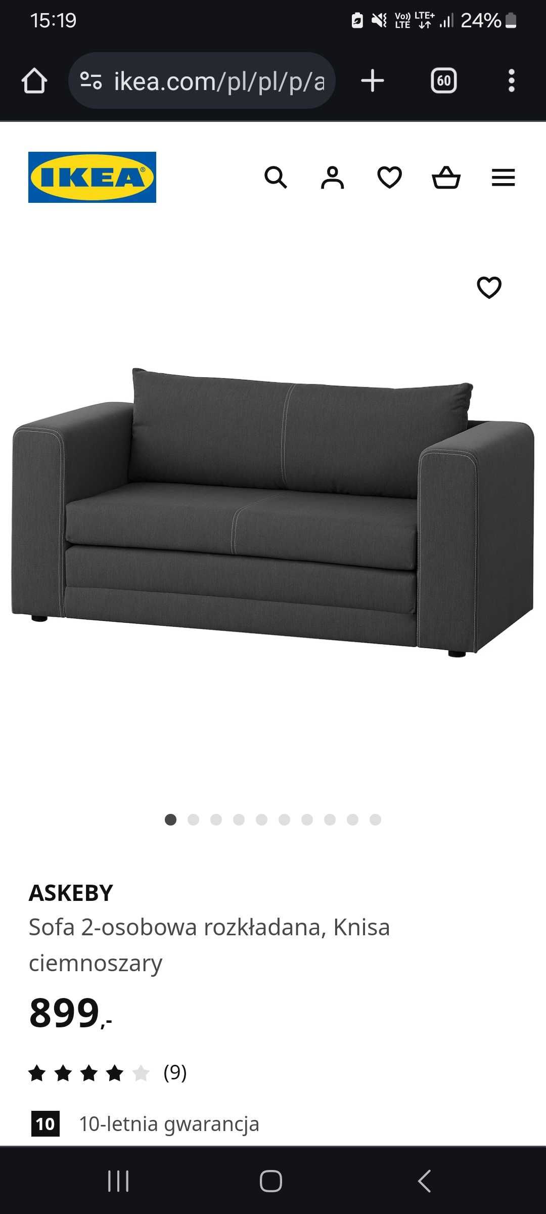 Sofa rozkladana ikea