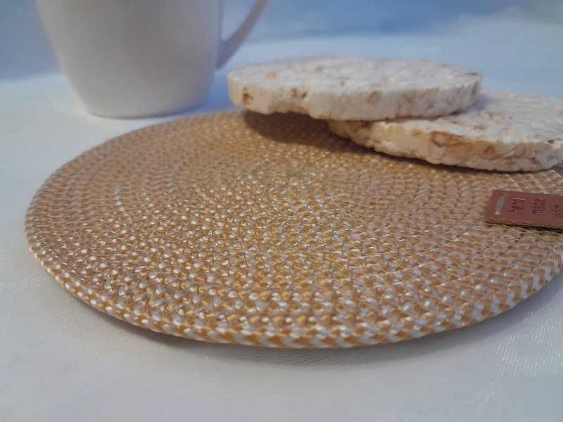 Набір 3 шт. килимків під чашку, келих, склянку. Беж. Placemat Handmade