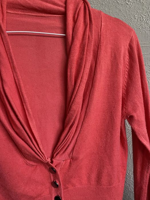 Zara sweterek krótki S kardigan malinowy czerwony