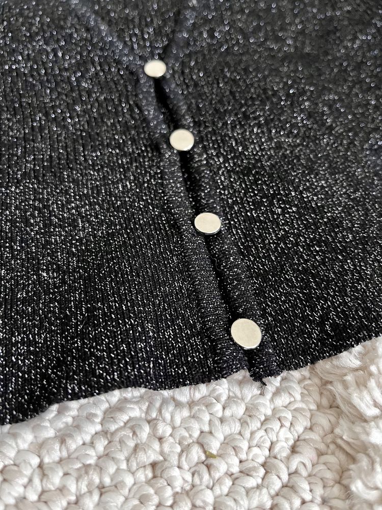 Wiskozowy sweter/ kardigan błyszcząca nitka